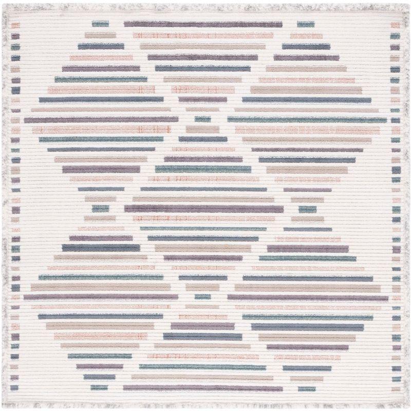 Marrakesh MRK614 Power Loomed Area Rug - Ivory/Multi - 6'7"x6'7" - Safavieh.