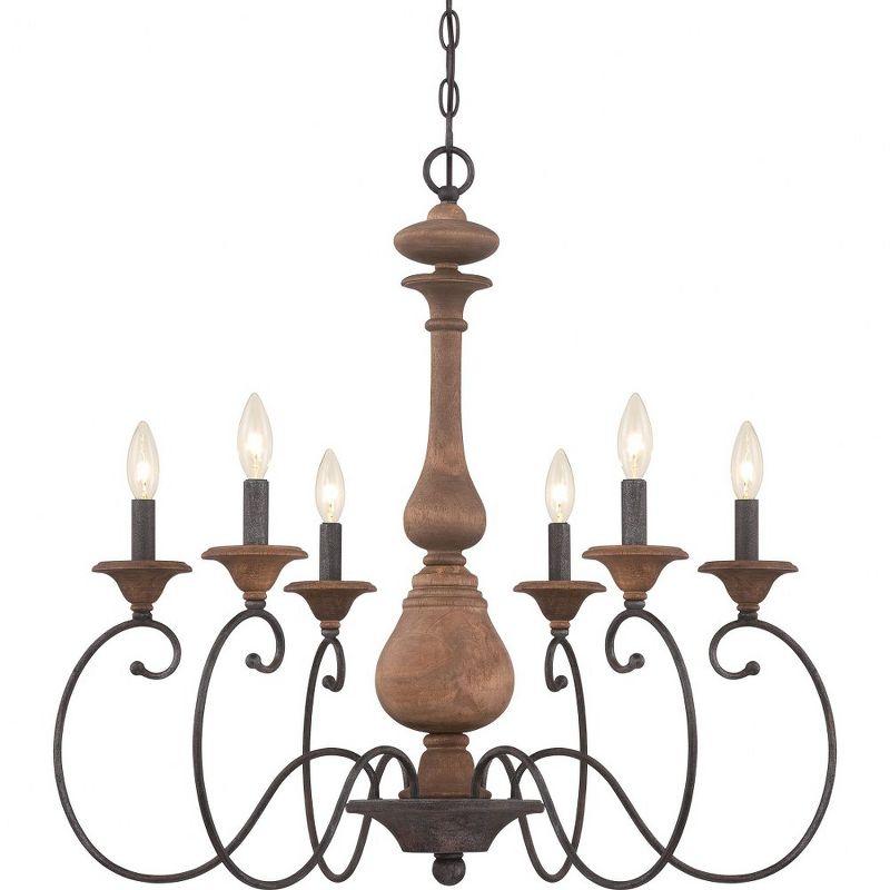 Quoizel Lighting Auburn 6 - Light Chandelier in  Rustic Black