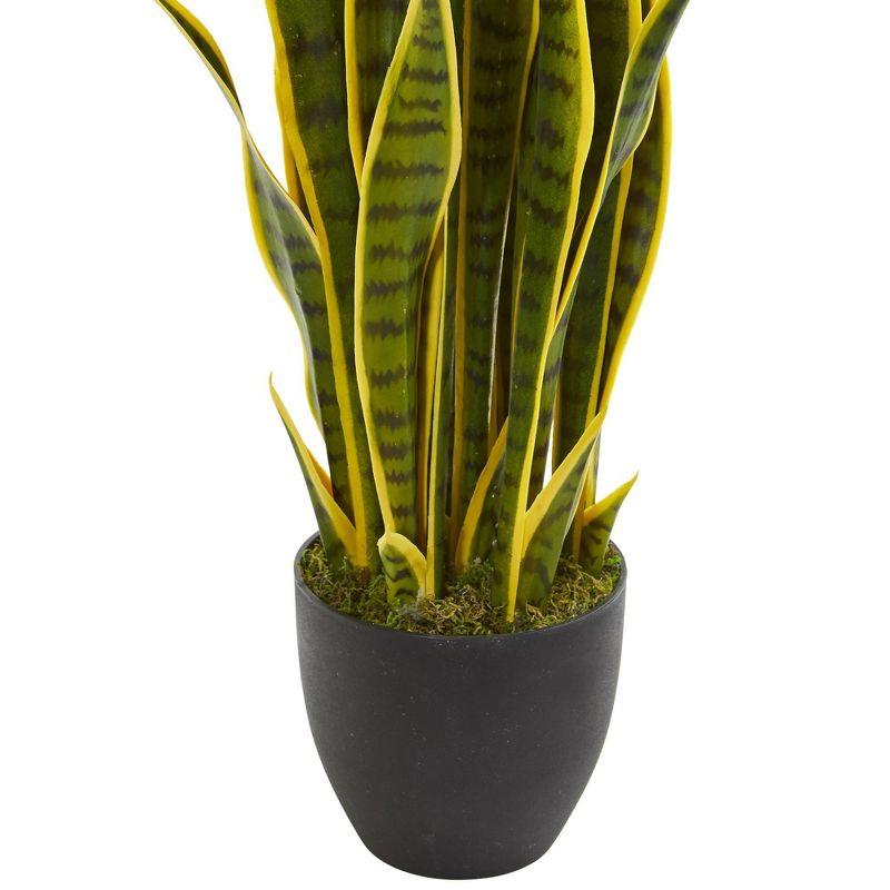 33" x 8" Artificial Sansevieria Plant with Planter - Nearly Natural