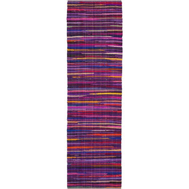 Rag Runner Rug RAR240 Hand Woven Runner Rug - Purple/Multi - 2'3"x6' - Safavieh.