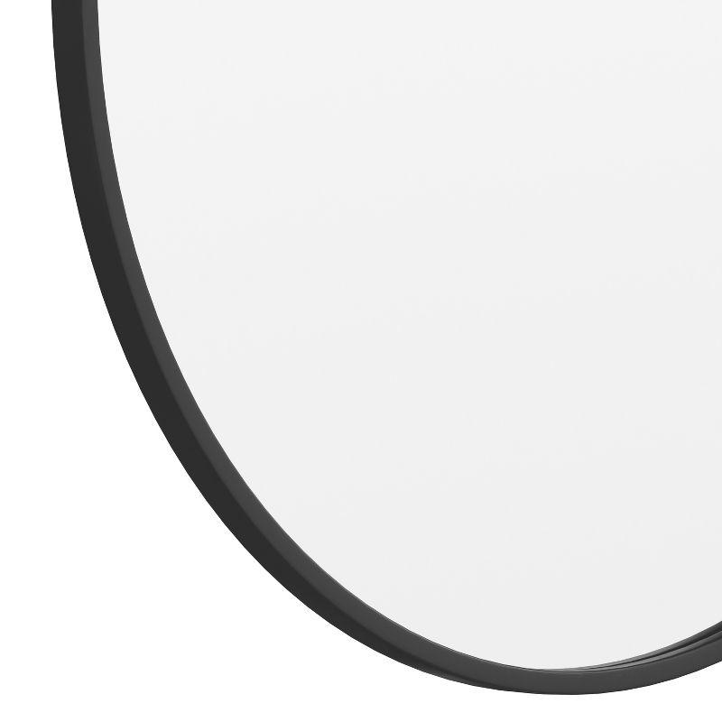 Merrick Lane 30" Round Accent Wall Mirror in Black with Metal Frame for Bathroom, Vanity, Entryway, Dining Room, & Living Room