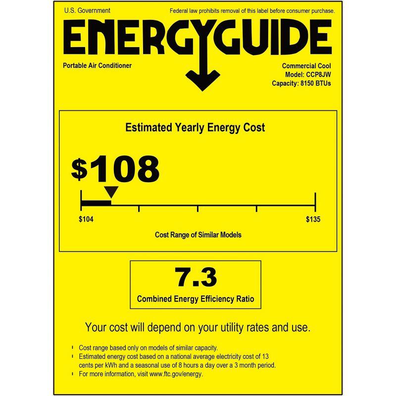 Commercial Cool 8,150 BTU SACC/CEC Portable Air Conditioner, 550 Sq. Ft., 12,000 BTU ASHRAE 128
