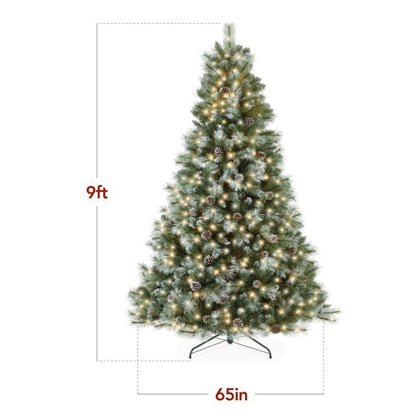 Best Choice Products Pre-Lit Frosted Scotch Pine Christmas Tree w/ 2-In-1 LED Lights