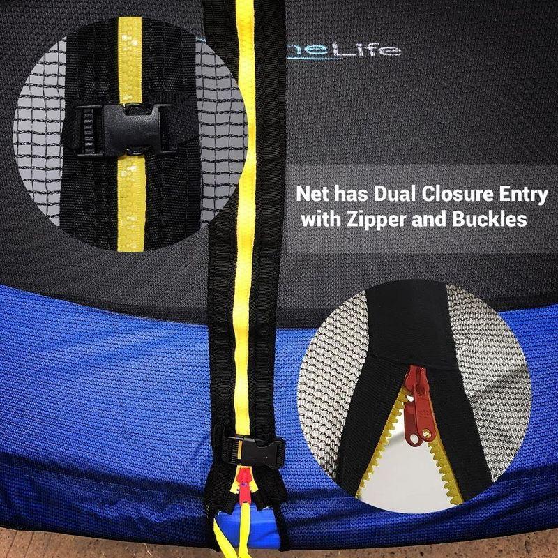 SereneLife Outdoor Trampoline With Enclosure 12Ft - Full Size Backyard Trampoline With Safety Net - Enclosed Trampoline For Kids, Teen, Adult - 12 Feet Indoor Outdoor Trampolines