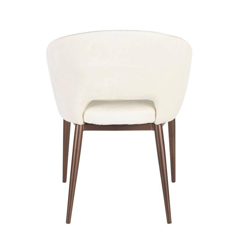 Renee Contemporary Chair Cream - LumiSource: Upholstered Velvet, Metal Legs, Cut-Out Design