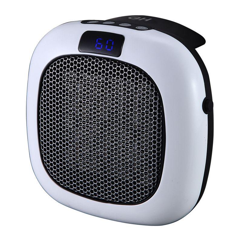 Compact White Electric Wall-Mount Space Heater with Remote