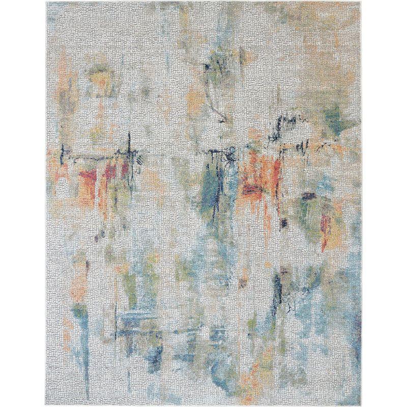 Global Vintage GLB09 Ivory/Multicolor Area Rug Abstract Artistic Brushstroke By Nourison