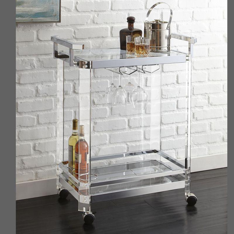 Aerin Server Cart Acrylic and Chrome - Steve Silver