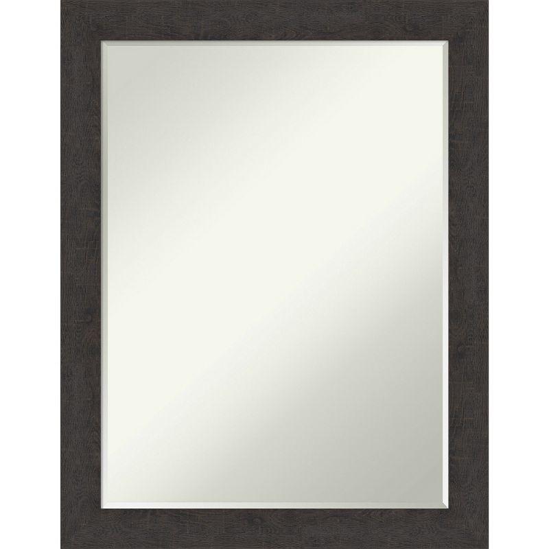 Espresso Woodgrain Rectangular Bathroom Vanity Mirror