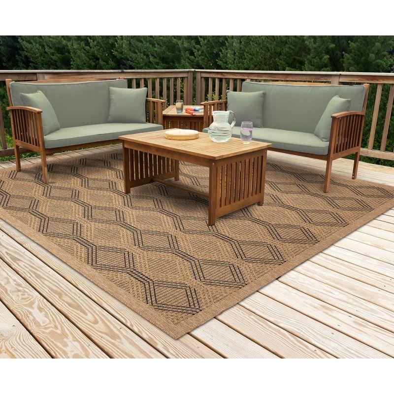 Sahara Natural Geometric Flat Woven Indoor/Outdoor Rug