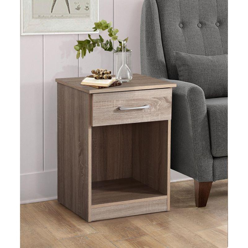 Passion Furniture Lindsey 1-Drawer Nightstand (24 in. H x 18 in. W x 16 in. D)