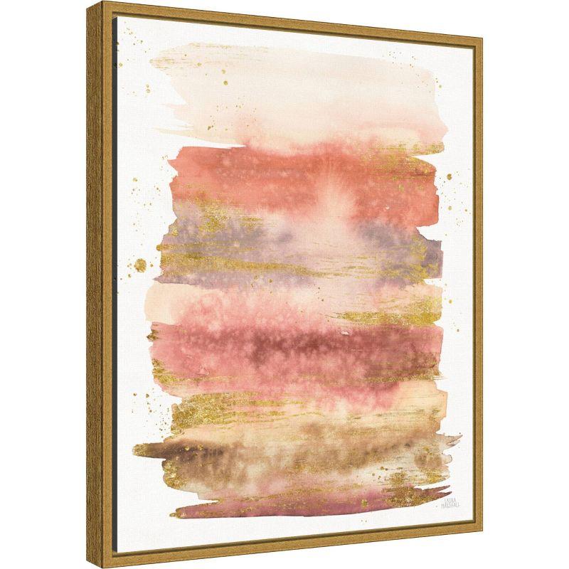 16" x 20" Desert Blooms Abstract II by Laura Marshall Framed Wall Canvas - Amanti Art: Modern Style, Lithograph, Gold Frame