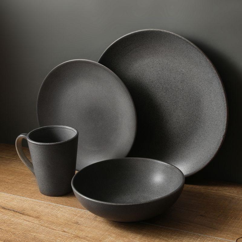 Grao Grey Ceramic 32-Piece Dinnerware Set, Service for 8