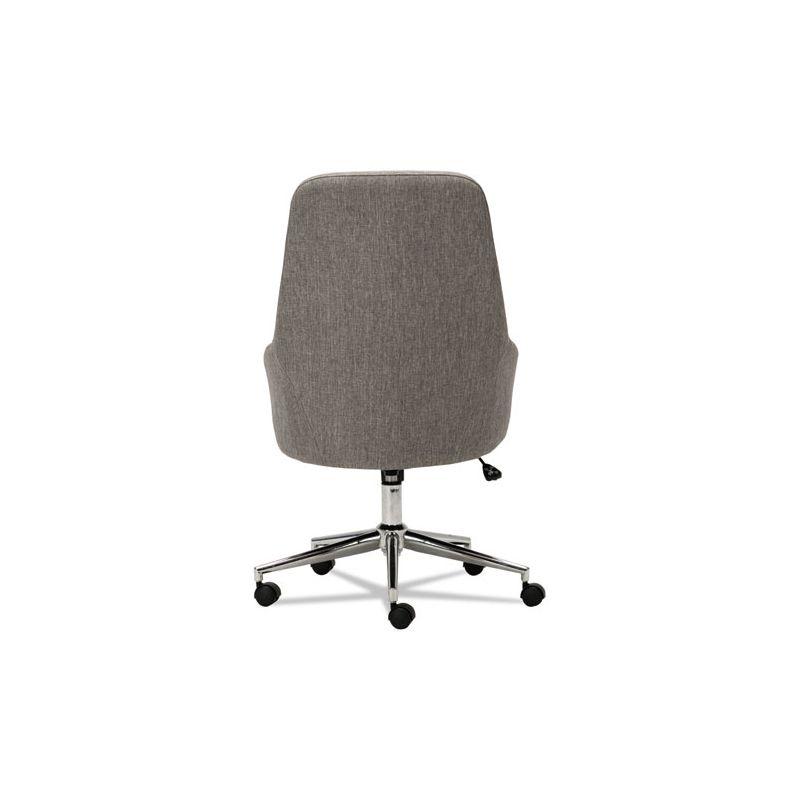 Alera Alera Captain Series High-Back Chair, Supports Up to 275 lb, 17.1" to 20.1" Seat Height, Gray Tweed Seat/Back, Chrome Base