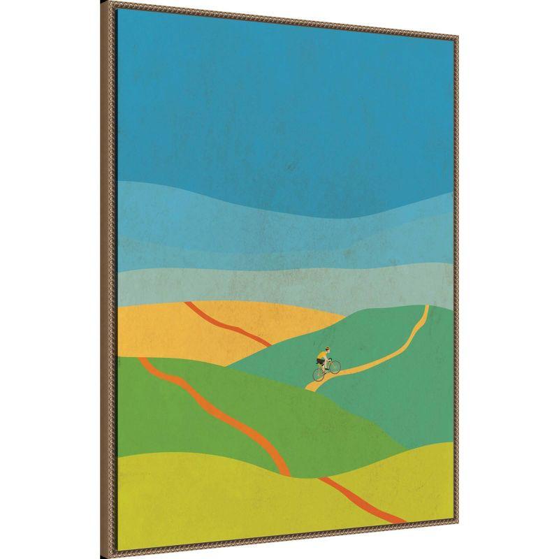 Amanti Art 32"x42" Evening Hill Climb by Jon Downer: Modern Abstract Landscape, Bronze Frame