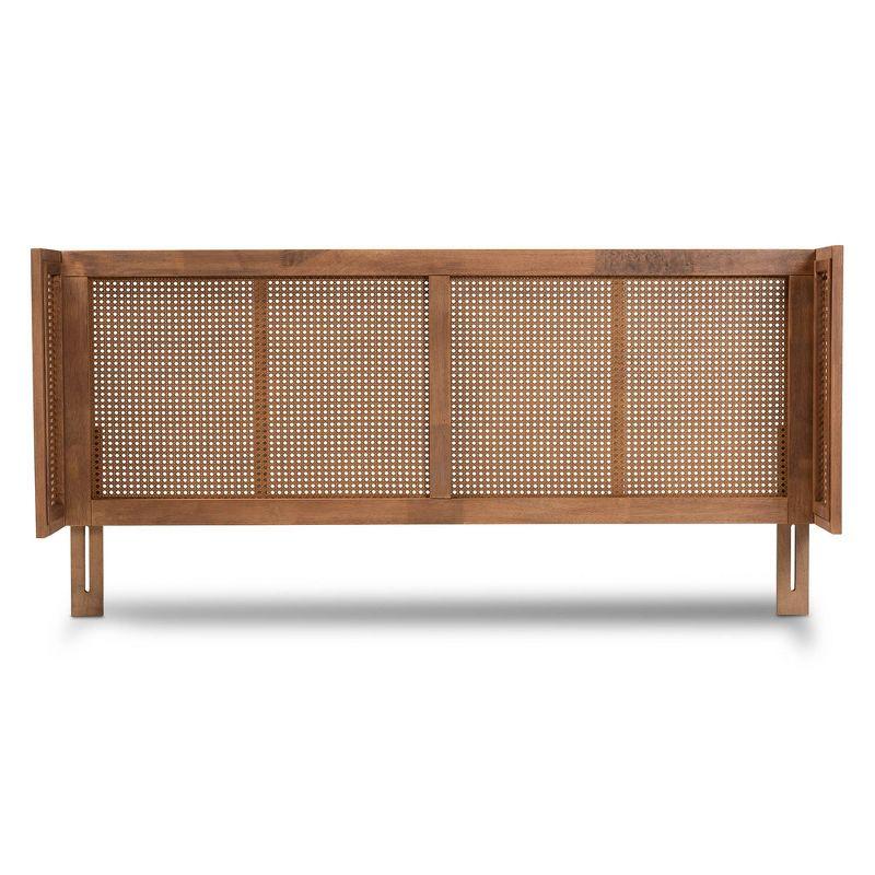 Baxton Studio King Rina Wood Wrap Around Headboard Ash Walnut: Rubberwood Frame, Non-Upholstered