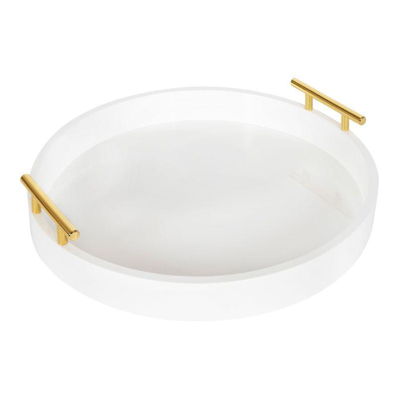Kate and Laurel Lipton Tray, 18" Diameter, White