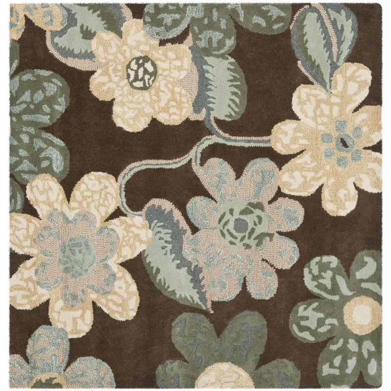 Bella BEL220 Hand Tufted Indoor Area Rug - Brown/Multi - 5'x5' - Safavieh