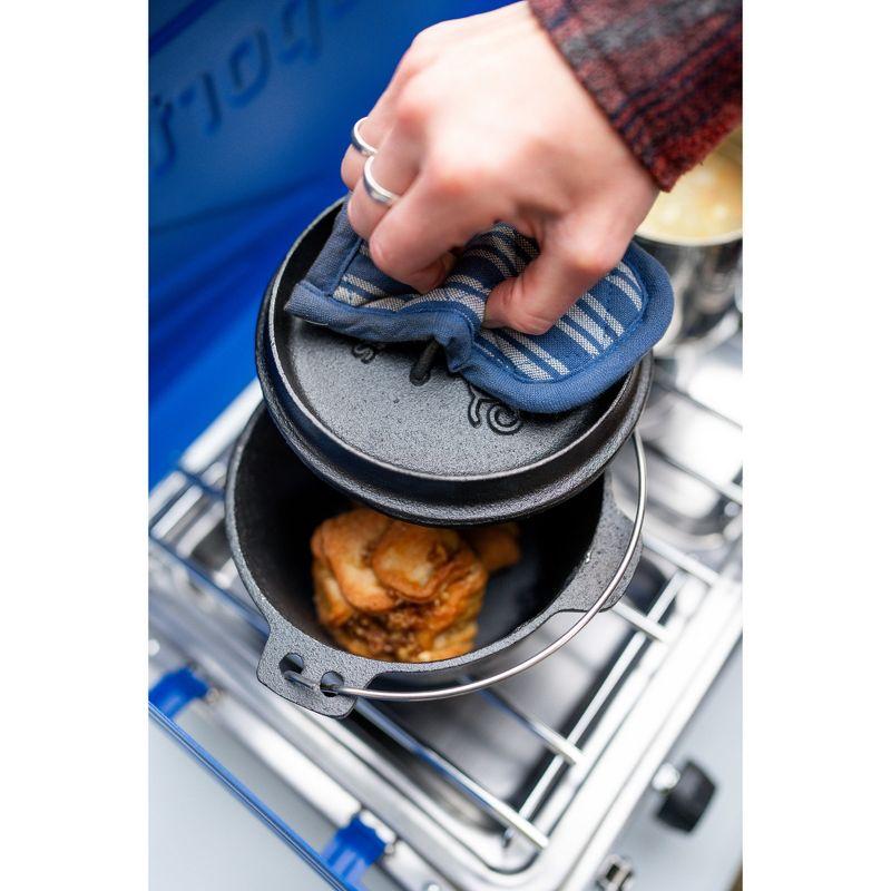 Stansport Preseasoned Cast Iron Flat Bottom Dutch Oven - 1 QT