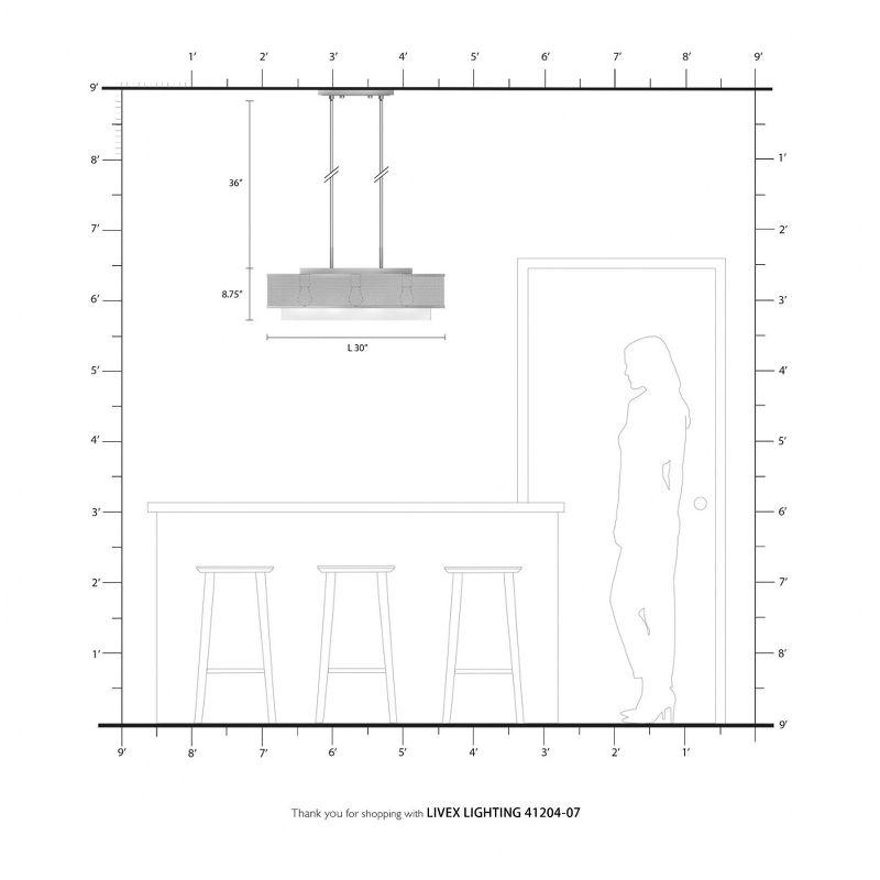 Livex Lighting Braddock 3 - Light Chandelier in  Bronze