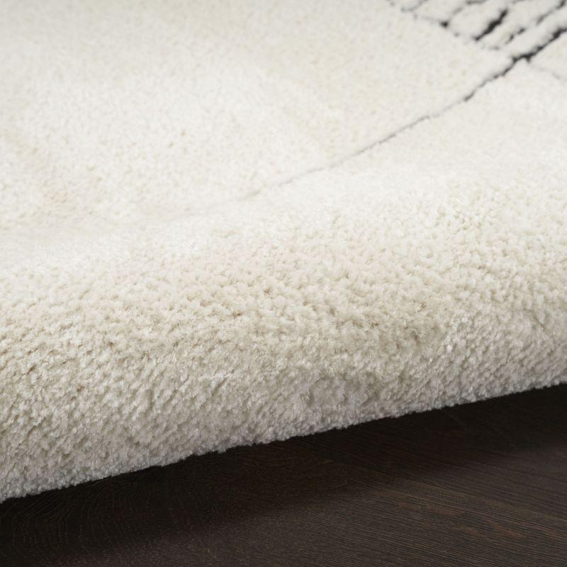 Nourison Cozy Modern Abstract Scandinavian Indoor Area Rug Ivory Black 7'10"x9'10"