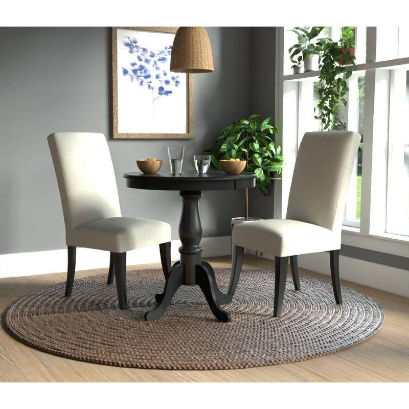 Carolina Living 30" Salem Round Pedestal Bar Table Antique Black: Scandinavian Style, MDF & Rubberwood