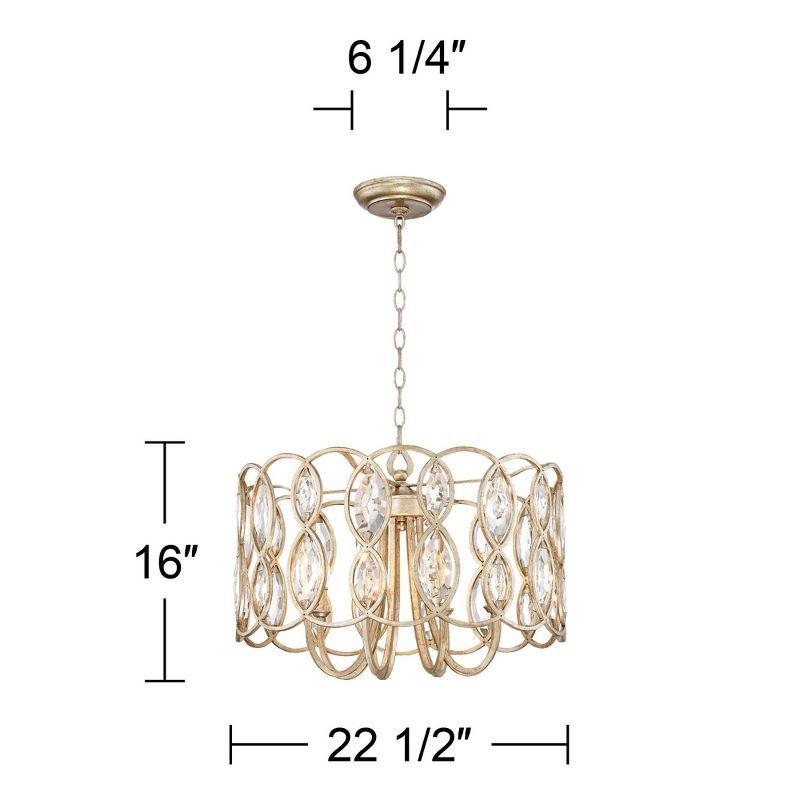 Possini Euro Design Bellmont Silver Leaf Chandelier 22 1/2" Wide Modern Clear Crystal 8-Light Fixture for Dining Room House Kitchen Entryway Bedroom