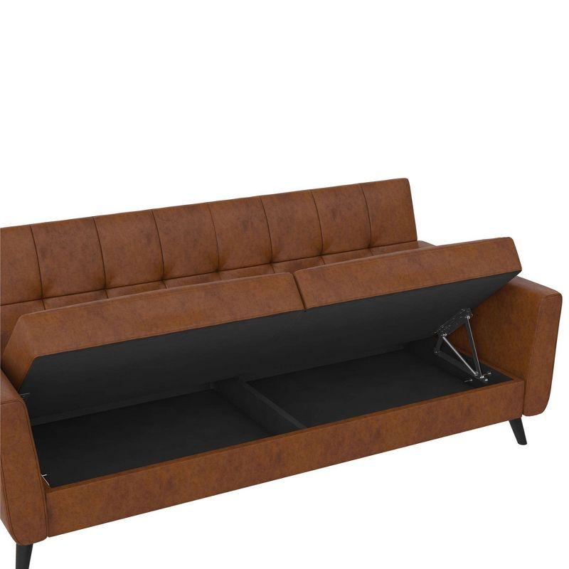 Dorel Home Products Parker Faux Leather Futon with Storage Camel