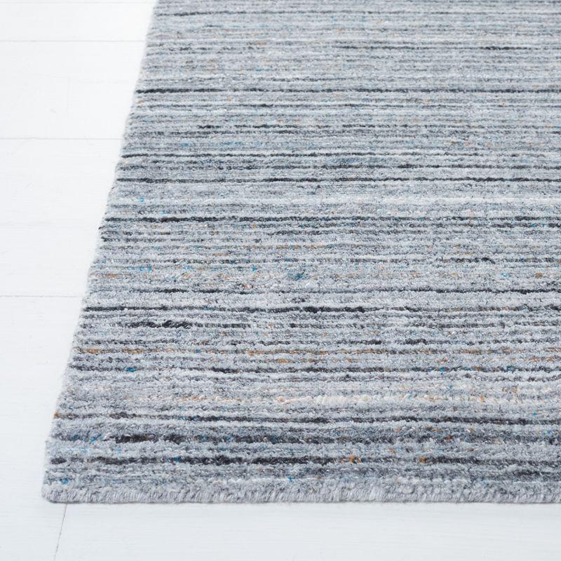 Gray Handmade Square Wool and Viscose Area Rug