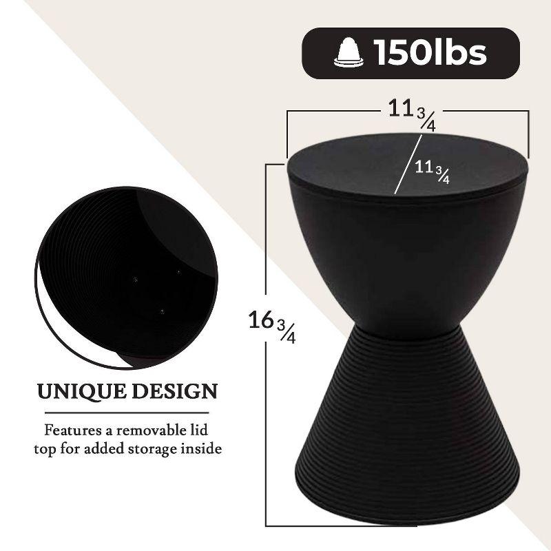 LeisureMod Boyd Modern Round Plastic Side Table