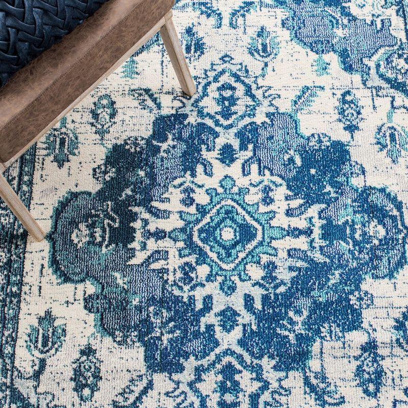 Monaco MNC243 Power Loomed Indoor Runner Rug - Ivory/Blue - 2'2"x8' - Safavieh