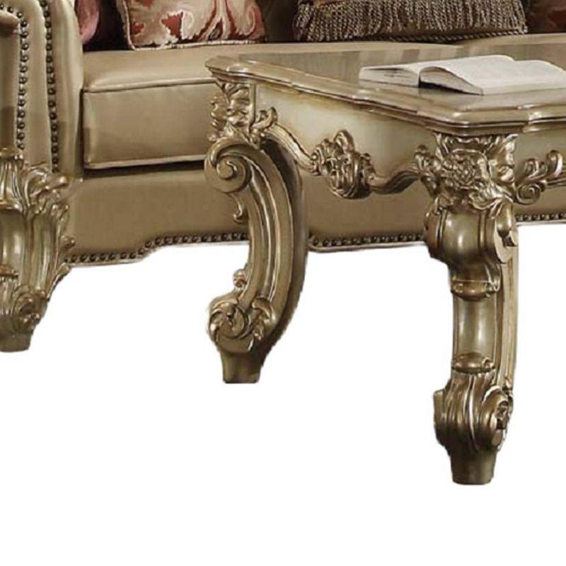 World Menagerie Cabildo Rolled Arm Sofa in Bone and Gold Patina