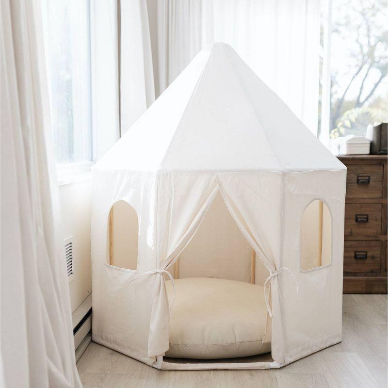 Ivory Canvas Kids Play Tent with Bunting