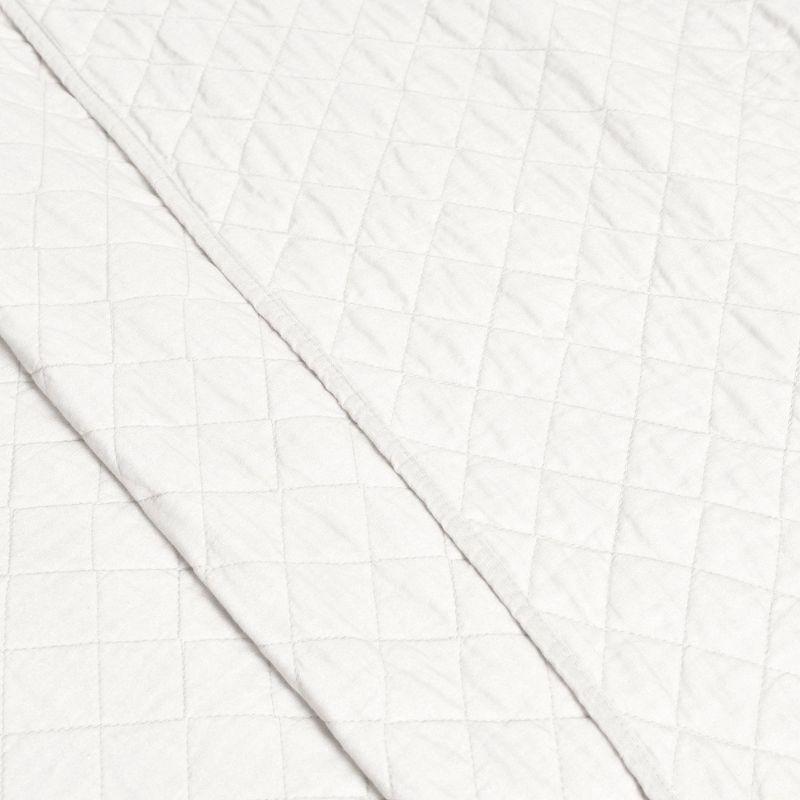 Lush Decor Ava Diamond Oversized Cotton Quilt White 3Pc Set Cal King