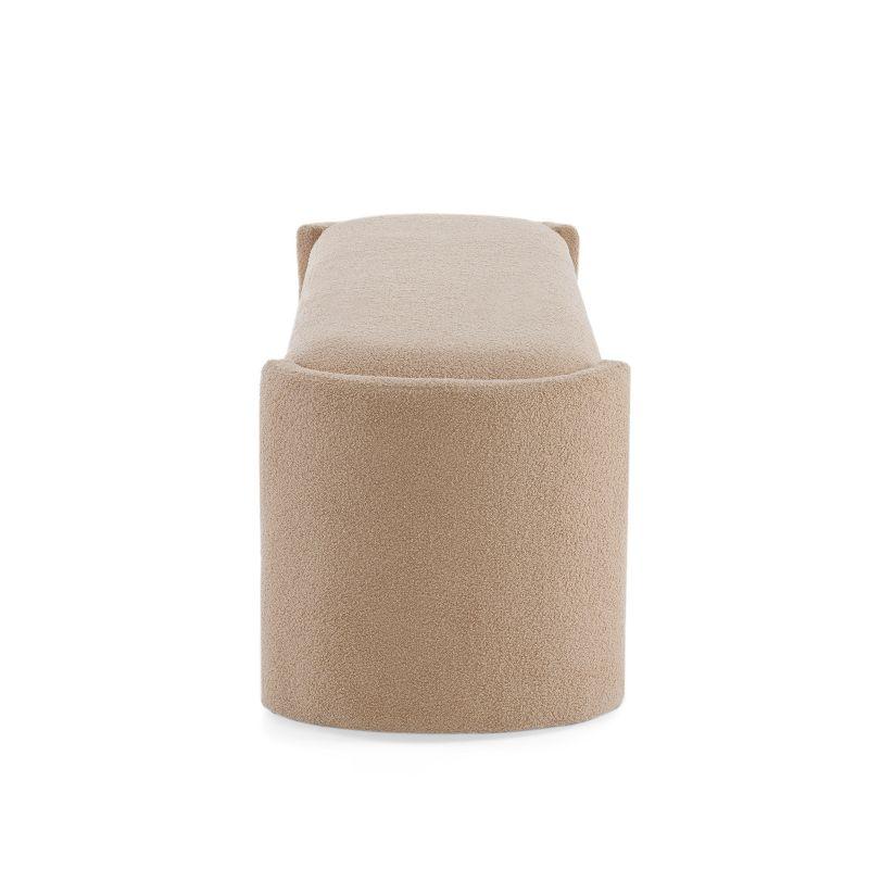 Christopher Knight Home Eugene Modern Boulce Upholstered Ottoman, Light Camel