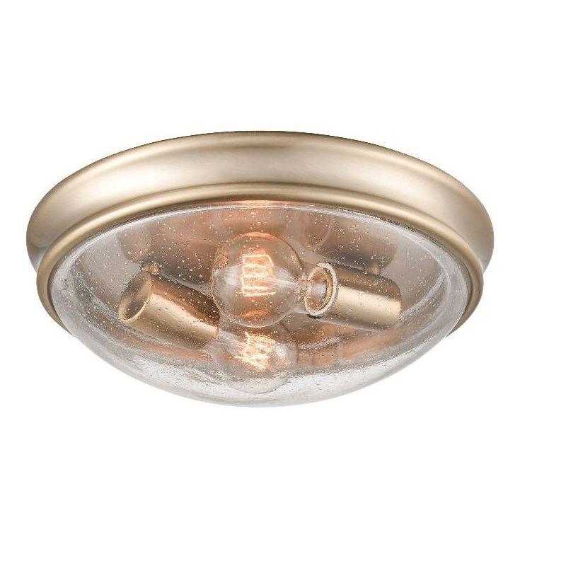 12" Rubbed Bronze Glass Bowl Flush Mount Ceiling Light