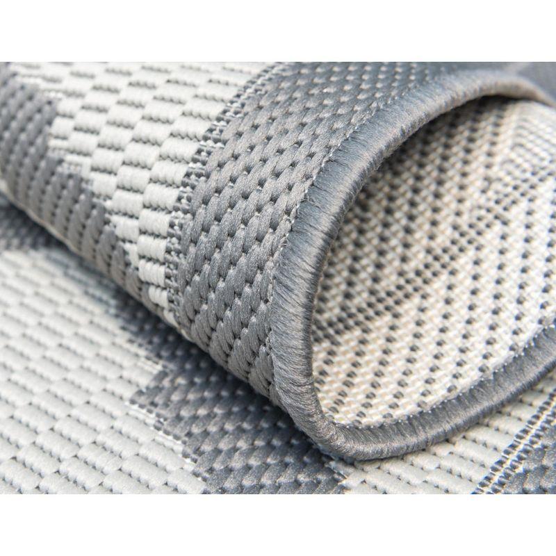 Unique Loom 6' 1 x 9' 0 Gray Outdoor Trellis Moroccan Area Rug