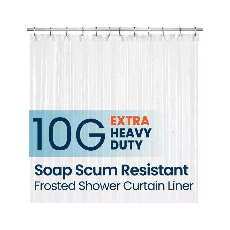 Extra Heavy Duty Frosted PEVA Shower Curtain Liner with Rustproof Grommets