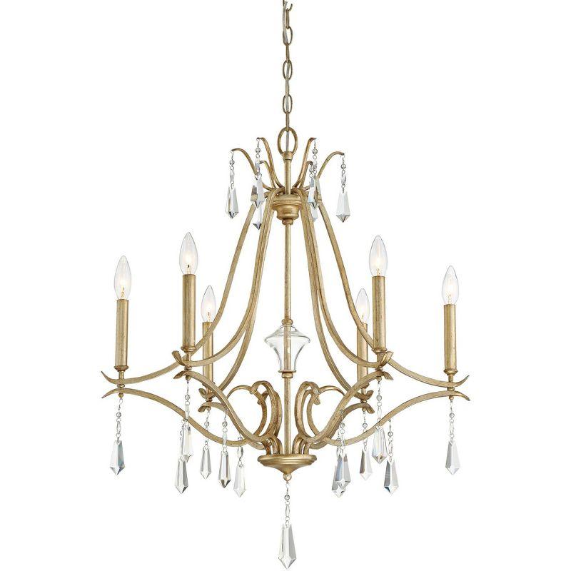 Minka Lavery Aged Brio Gold Chandelier 26 3/4" Wide French Clear Crystal 6-Light Fixture for Dining Room House Kitchen Entryway