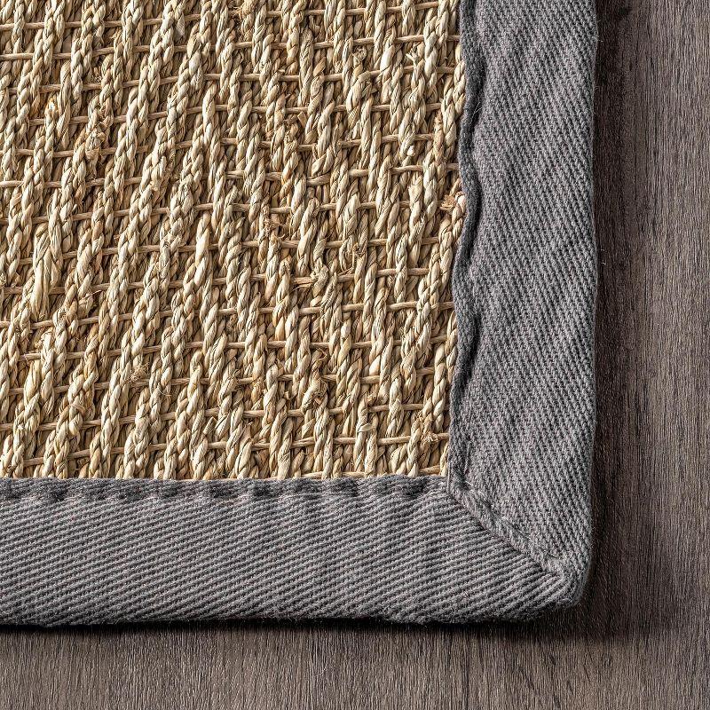 Larnaca Herringbone Dark Gray 5' x 8' Seagrass Area Rug