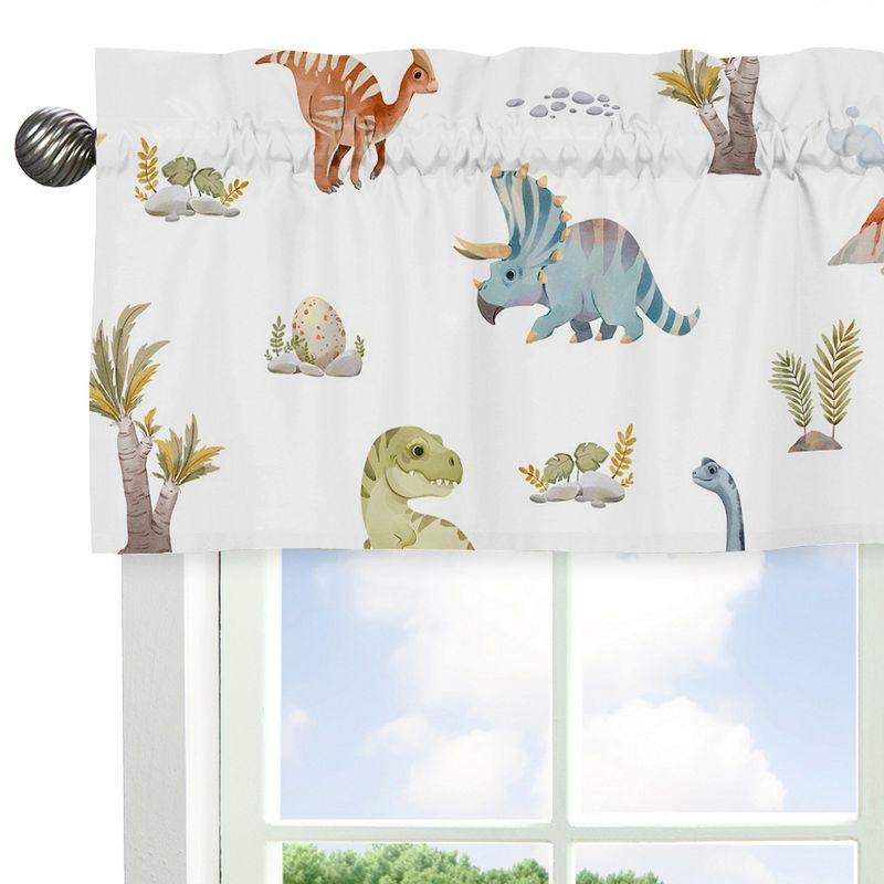 Sweet Jojo Designs Window Valance Treatment 54in. Watercolor Dinosaur Dino Multicolor