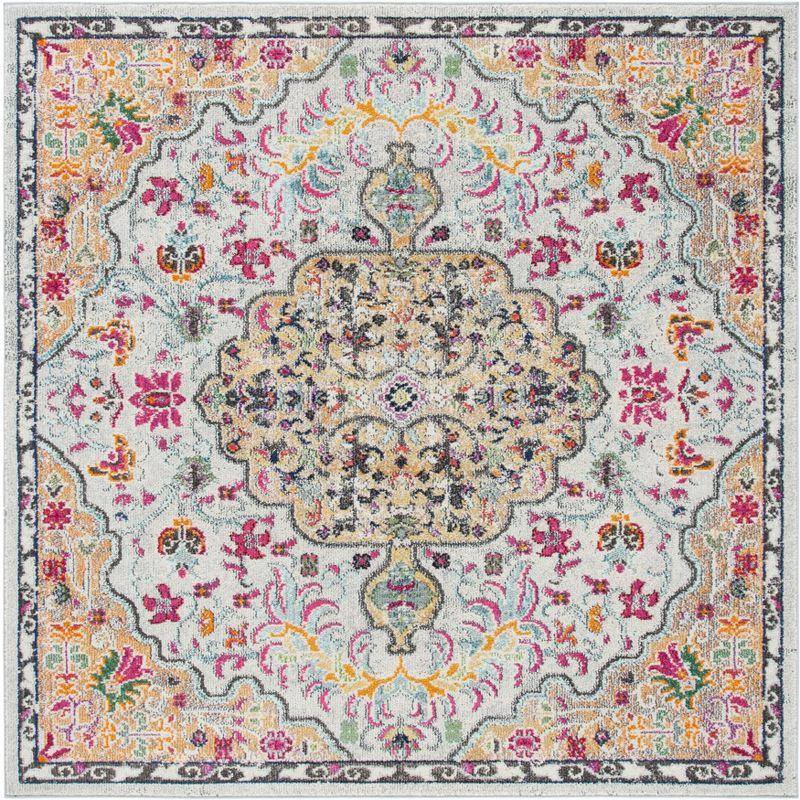 Madison MAD447 Power Loomed Indoor Accent Rug - Grey/Gold - 3'x3' - Safavieh