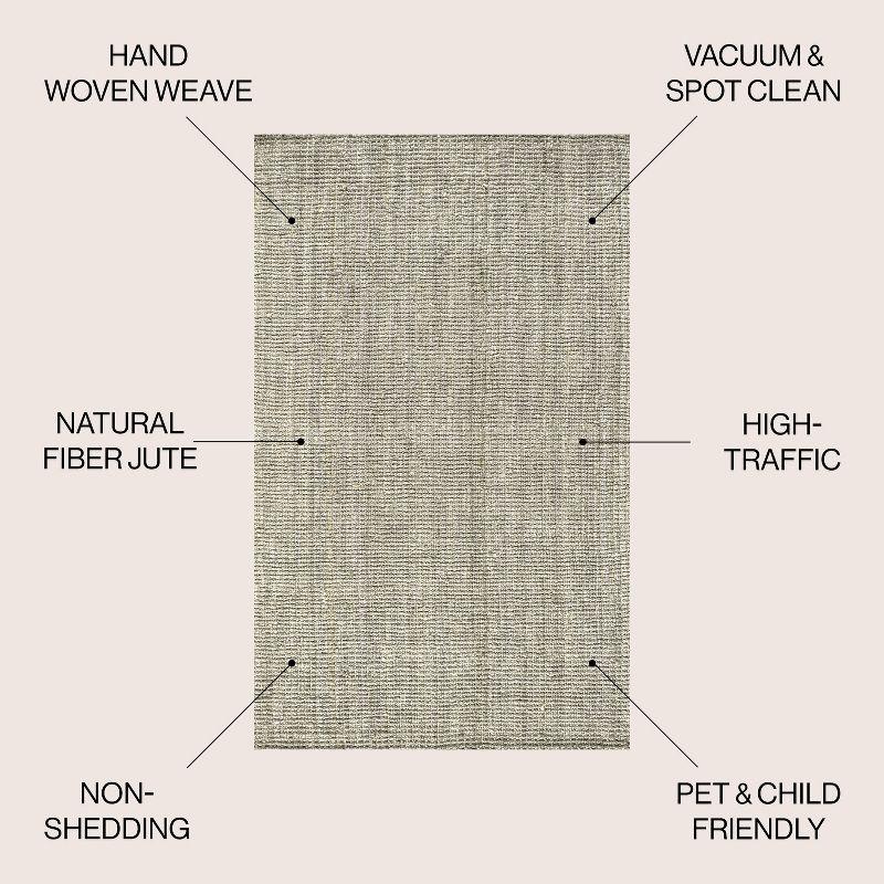 3'x5' Pata Hand Woven Chunky Jute Area Rug, Gray - JONATHAN Y
