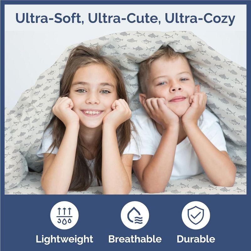CGK Linens 4 Piece Kids Microfiber Sheet Set - Wrinkle Free - Cute, Cozy, Soft