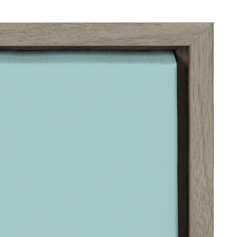 Kate and Laurel Sylvie Relax in Pale Teal Framed Canvas by Apricot and Birch, 18x24, Gray