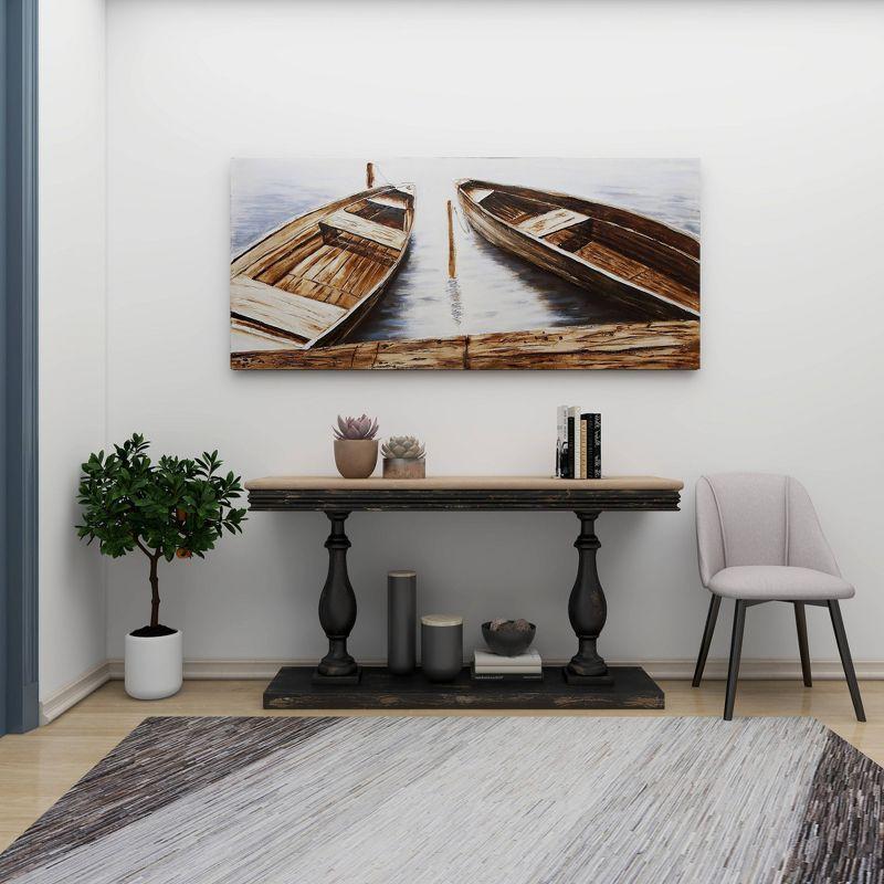 Canvas Sail Boat Wall Art Brown - Olivia & May