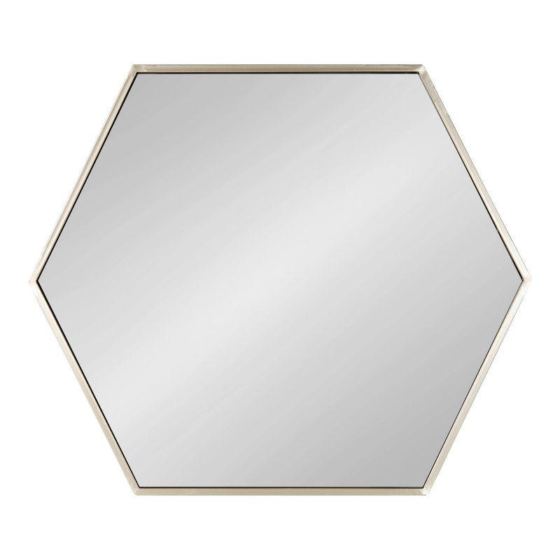 Elegant Silver Hexagon 29" Bathroom Wall Mirror