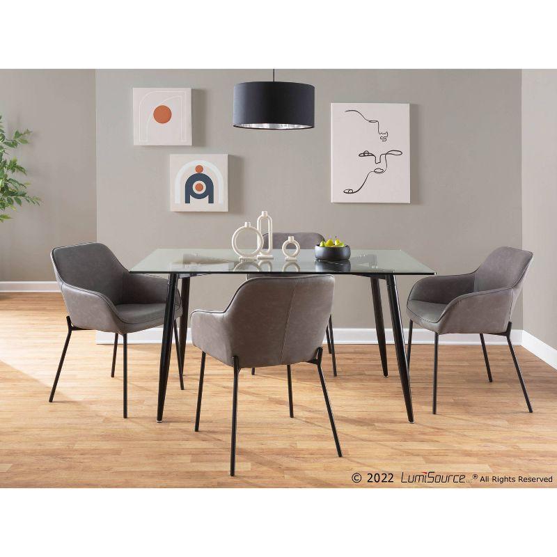 Set of 2 Daniella PU Leather/Steel Dining Chairs Black/Gray - LumiSource
