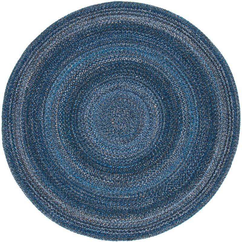 Braided BRD851 Hand Braided Area Rug - Navy - 6' Round - Safavieh.