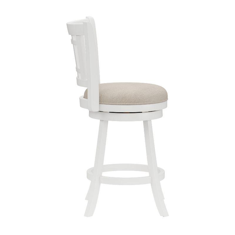 25" Fairfox Swivel Counter Height Barstool with Back, Ecru Upholstery - Hillsdale Furniture